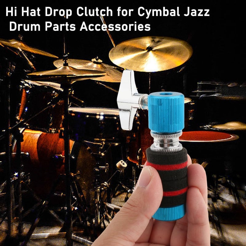 Fiozinx Hi-hat Clutch, Hi Hat Stand for 7mm Rod, Aluminum Hi-hat Clutch Cymbal Standard Hi-Hat Stands for Jazz Drum Parts Accessories (Blue) - Image 5